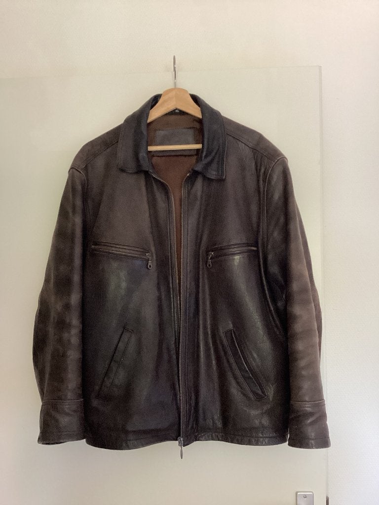 Lerenjas, Kleding | Heren, Jassen | Winter, Ophalen, Bruin, Gedragen, Maat 56/58 (XL)