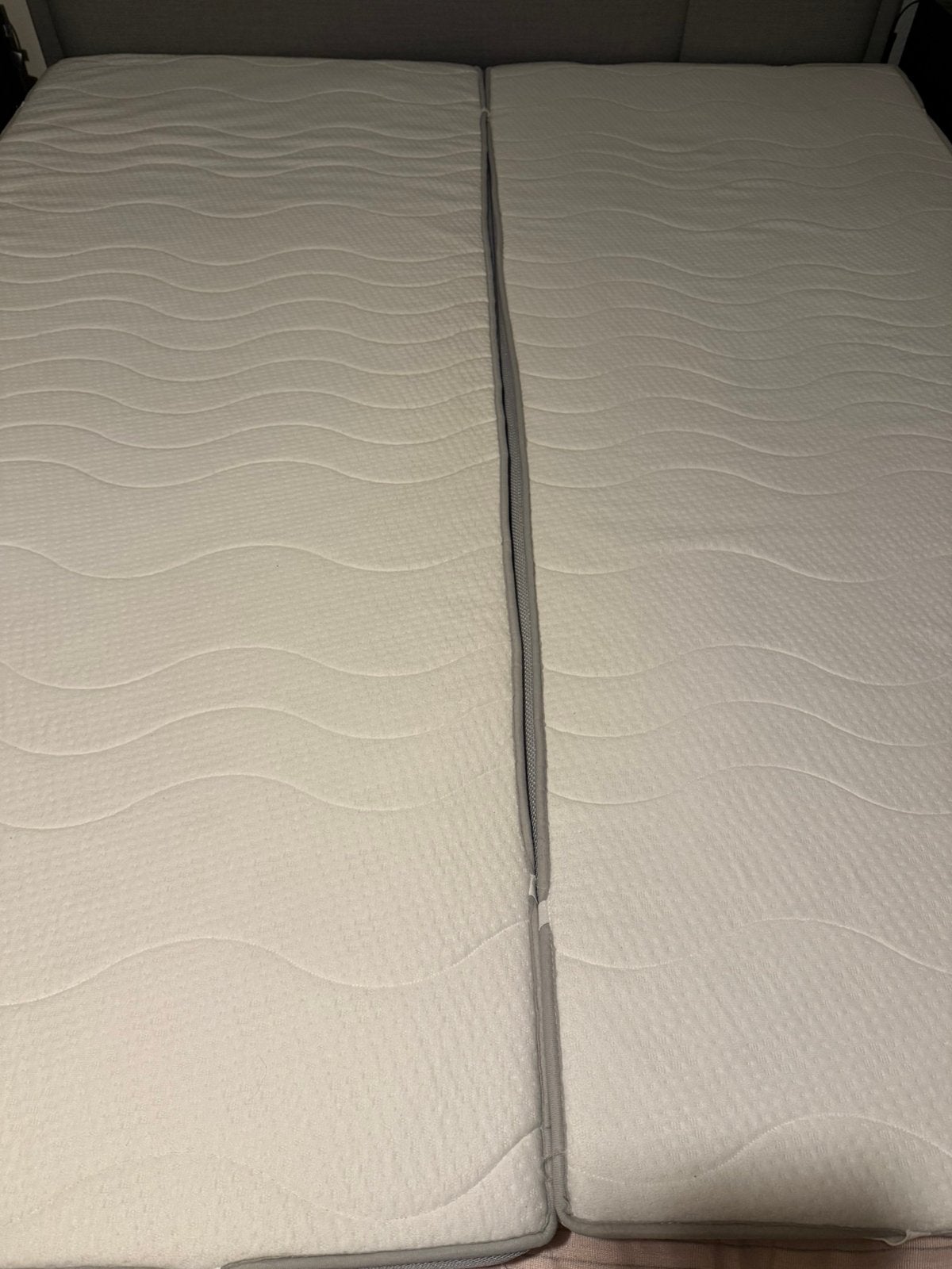 2 koudschuim matrastoppers,op een 2 pers. bed 210x180cm, 90 cm, Eenpersoons, 210 cm, Ophalen of Verzenden