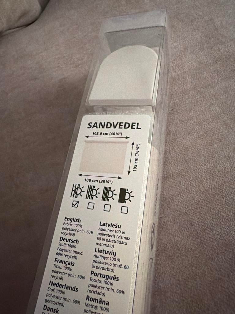 Ikea Sandvedel Rolgordijn 100x195 cm, Huis en Inrichting, Stoffering | Gordijnen en Lamellen, Ophalen, Beige, Nieuw, 50 tot 100 cm