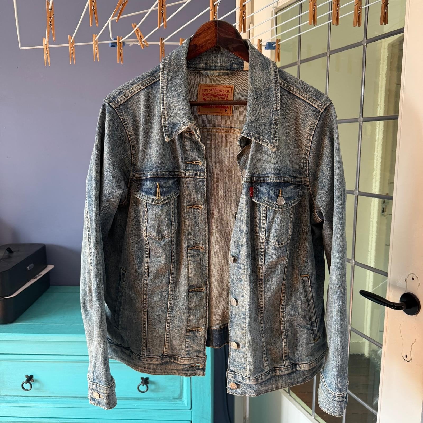 levis dames trucker jacket maat 1X, Levi's, Blauw, Overige maten, Ophalen of Verzenden