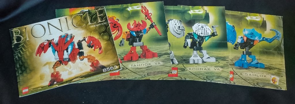 Lego Bionicle Tahnok + drie Bohrok Va, Bionicle, Lego, Ophalen of Verzenden, Zo goed als nieuw