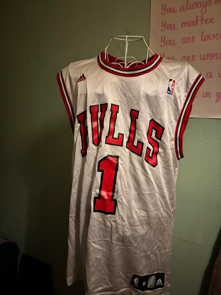 Origineel Vintage NBA Adidas Chicago Bulls Rose Jersey, Ophalen of Verzenden, Gebruikt
