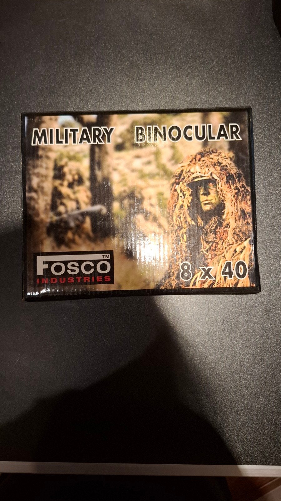 Fosco Industries Militaire Verrekijker 8x40 Woodland, Nieuw, 8 tot 12x, Met hoes of tas, Porro (met knik)