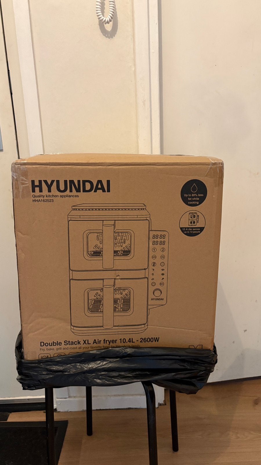 Hyundai Dubbele Airfryer XXL – 2x 5,2L – Nieuw in doos, Ophalen of Verzenden, Nieuw, Airfryer XXL, 1000 t/m 1499 gram