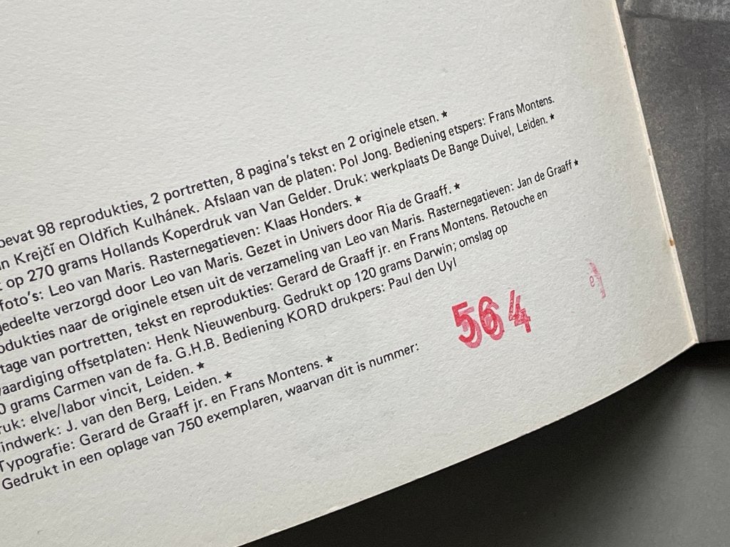 Jan Krejci en Oldrich Kulhanek.  Genummerd exemplaar 564, Ophalen of Verzenden, Zo goed als nieuw, Grafische vormgeving