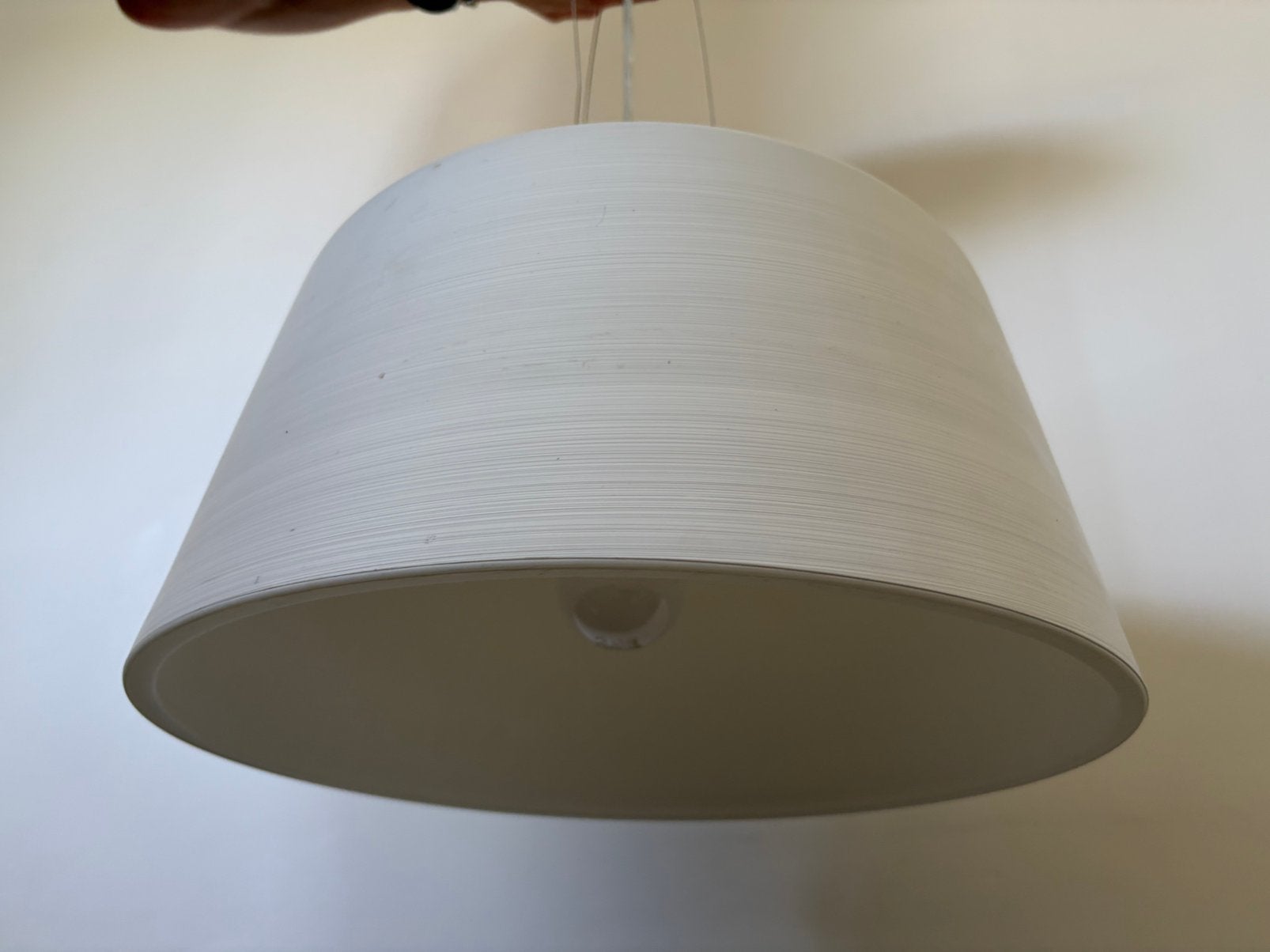 Witte Stenen hanglamp, Wit, Rond, Zo goed als nieuw, Ophalen