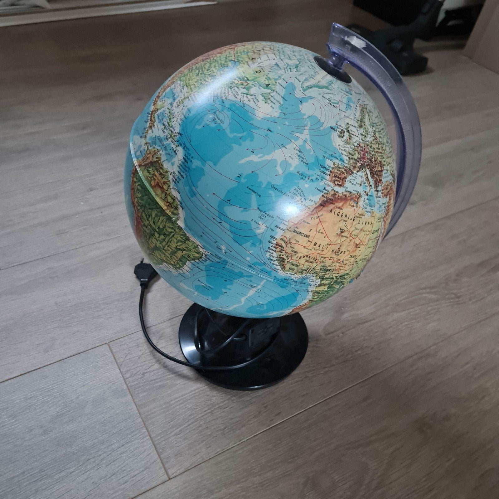 Verlichte Wereldbol - Educatief en Decoratief, Ophalen, Gebruikt, Kunststof, Verlicht
