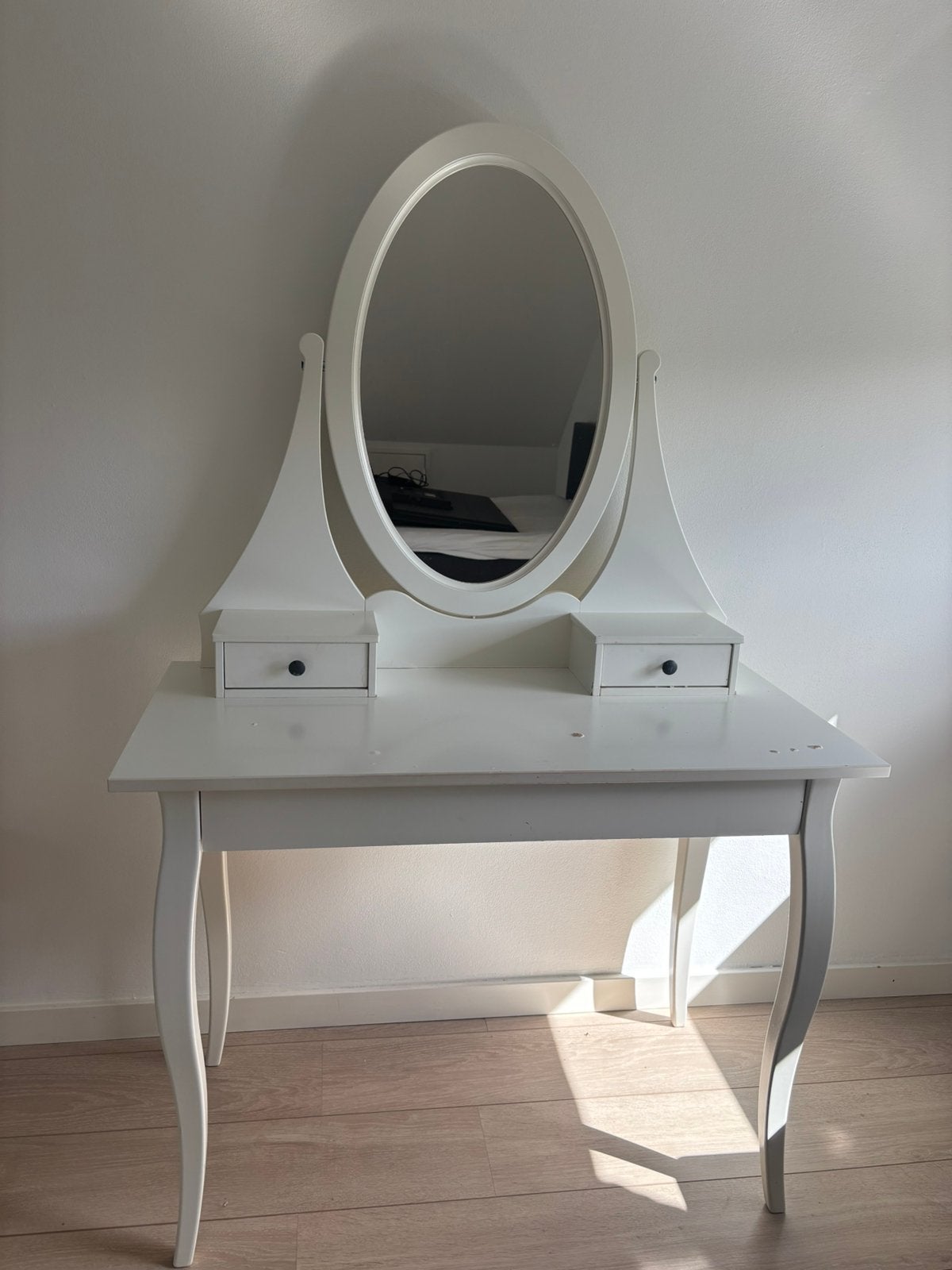 Ikea HEMNES Toilettafel met spiegel, wit, 100x50 cm, Ophalen, Gebruikt, 100 tot 150 cm