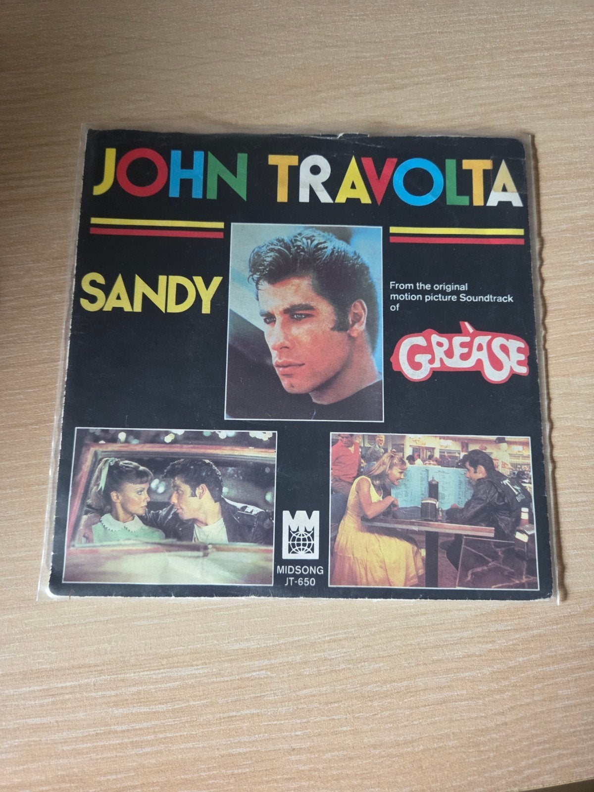 John Travolta - Sandy (Grease Soundtrack) - Transparant Viny, Filmmuziek en Soundtracks, 7 inch, Ophalen of Verzenden, Zo goed als nieuw