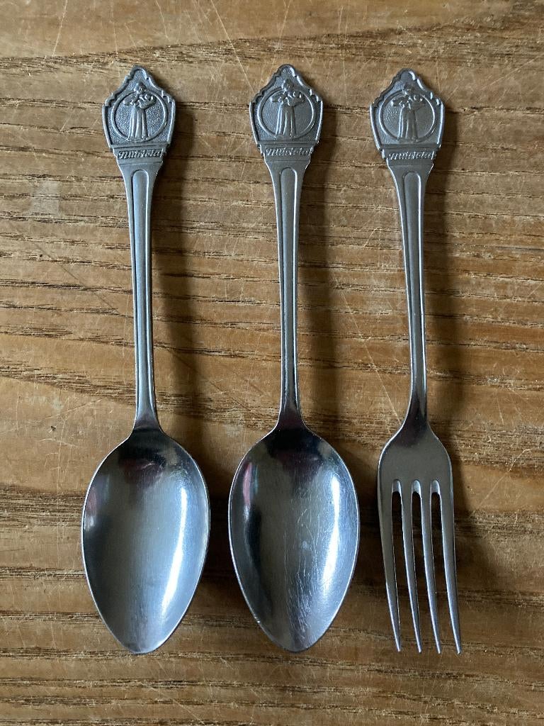 Vintage kinderbestek Nutricia - vork - lepel, Ophalen of Verzenden