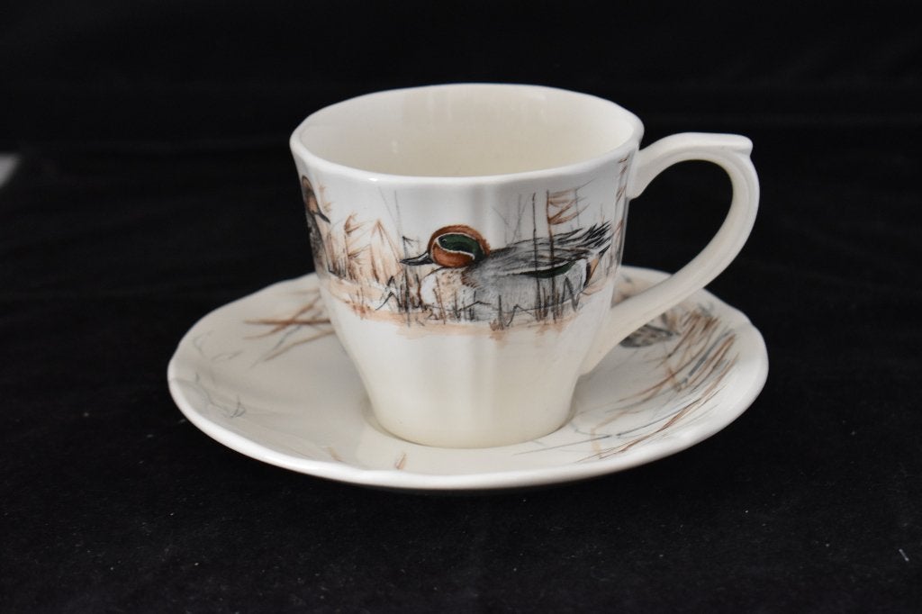 Kop en schotels Natuurservies Sologne, Huis en Inrichting, Keuken | Servies, Overige materialen, Overige merken, Gien, Info@detagrijn,com