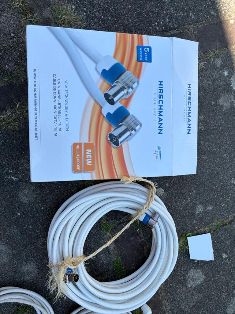 Coax kabels waaronder Hirschmann Multimedia Coaxkabel 10m, Ophalen of Verzenden, Gebruikt, 10 meter of meer, Coaxiale kabel