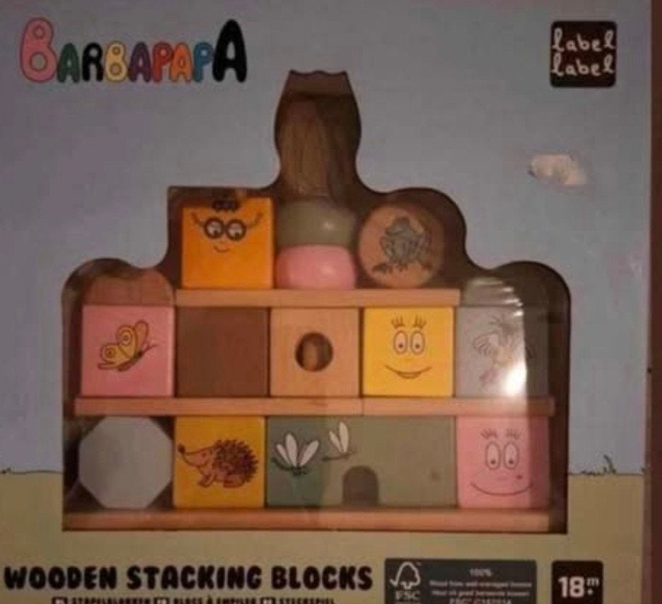 nieuwe set Barbapapa houten stapelblokken, Kinderen en Baby's, Ophalen of Verzenden, Nieuw, Overige typen