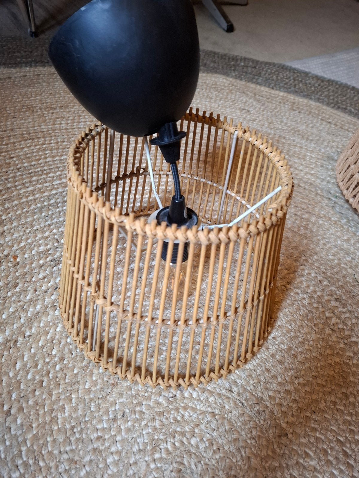 Rotan hanglampenkap, naturelkleurig, Huis en Inrichting, Ophalen of Verzenden, Rond