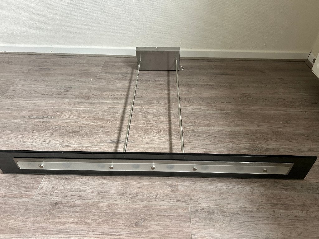 Steinhauer halogeen hanglamp – modern design – zwart/RVS, Ophalen, Zo goed als nieuw, Glas, Modern design