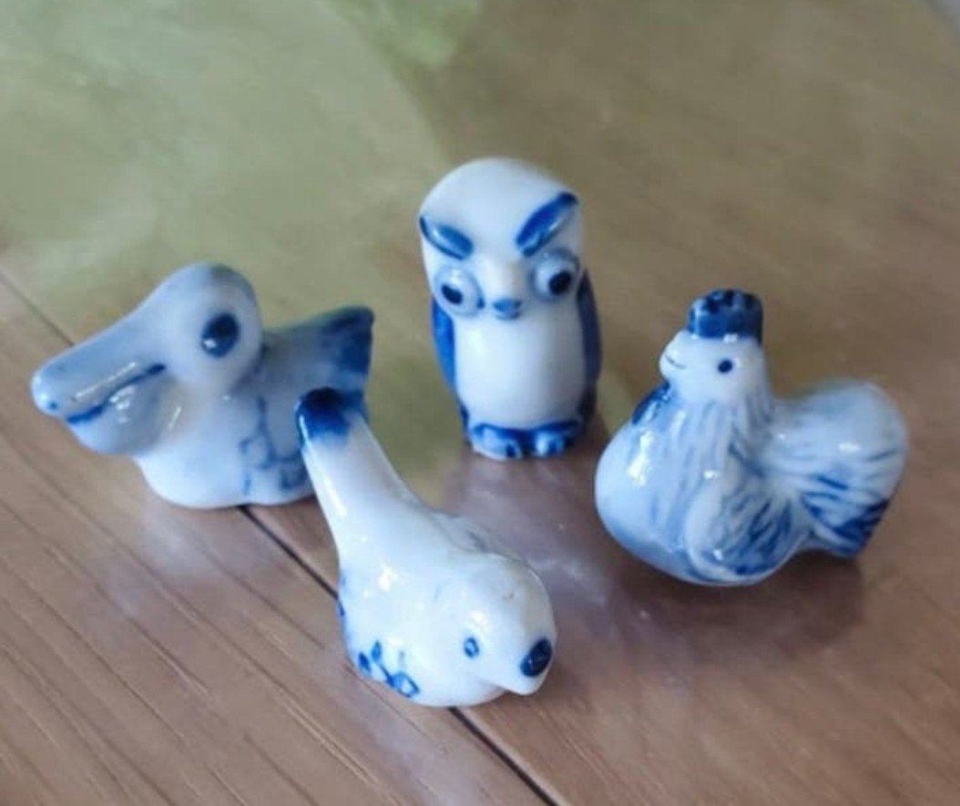 4 Letterbak Figuurtjes Delfts Blauw Stijl, Verzamelen, Poppetjes en Figuurtjes, Ophalen of Verzenden, Zo goed als nieuw, Amersfoort