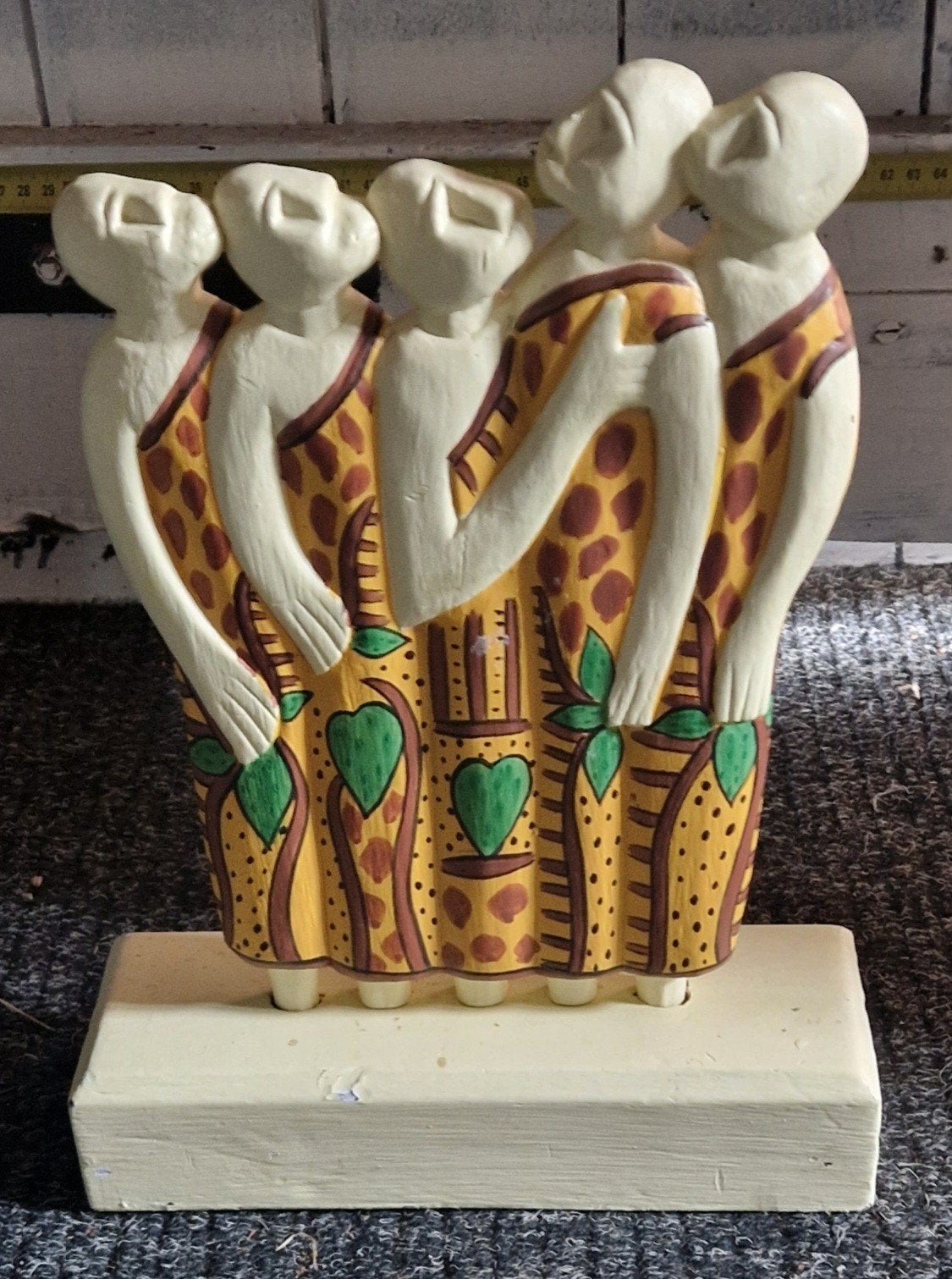 Afrikaans Beeld Groep Vrouwen - Handgemaakt Houtsnijwerk, Ophalen, Groep mensen, 20 - 50 cm, Handgemaakt