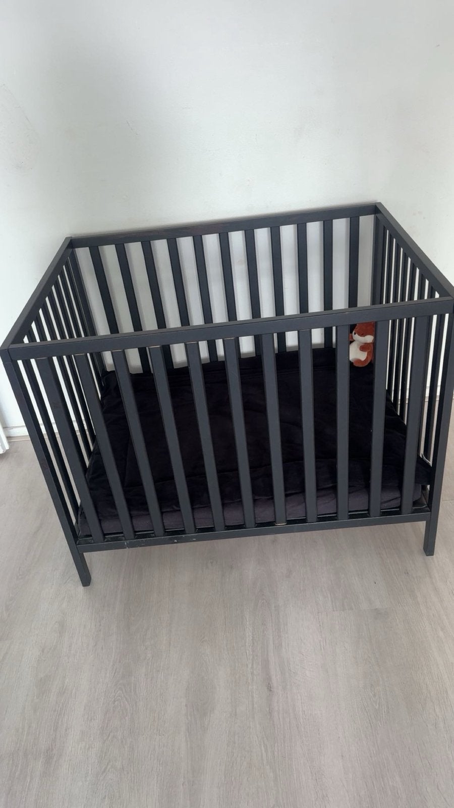 Box zwart incl. boxmatras en kleed., Kinderen en Baby's, Ophalen, Zo goed als nieuw, Vierkant, In hoogte verstelbaar