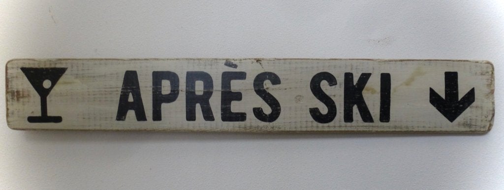 Handgeschilderd wintersport bord / Après Ski / Experts Only, Hout, Ophalen of Verzenden, B6, 10 cm