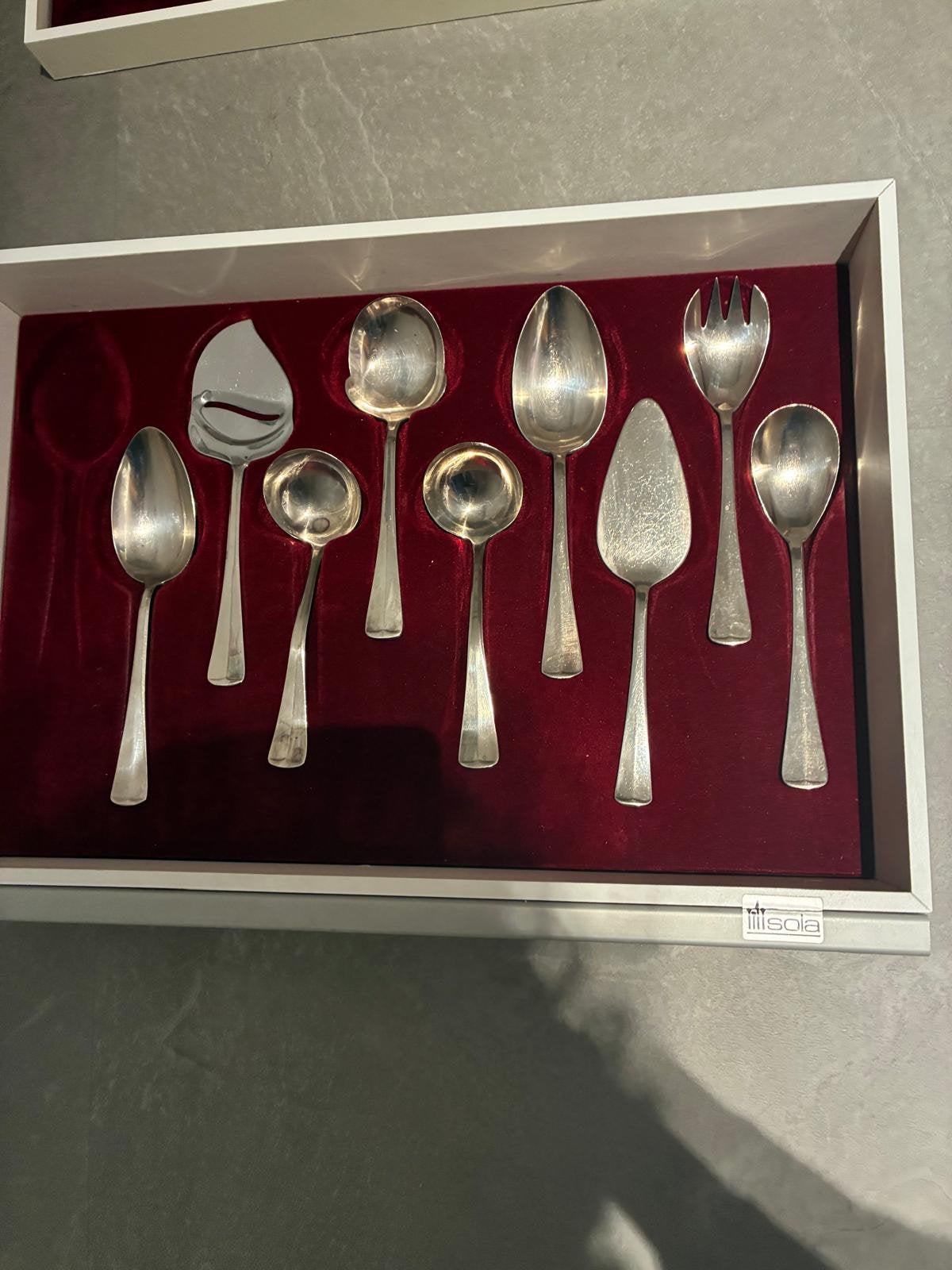 Sola 9 delig haags lofje bestek., Ophalen, Sola, Zilver, Bestekset