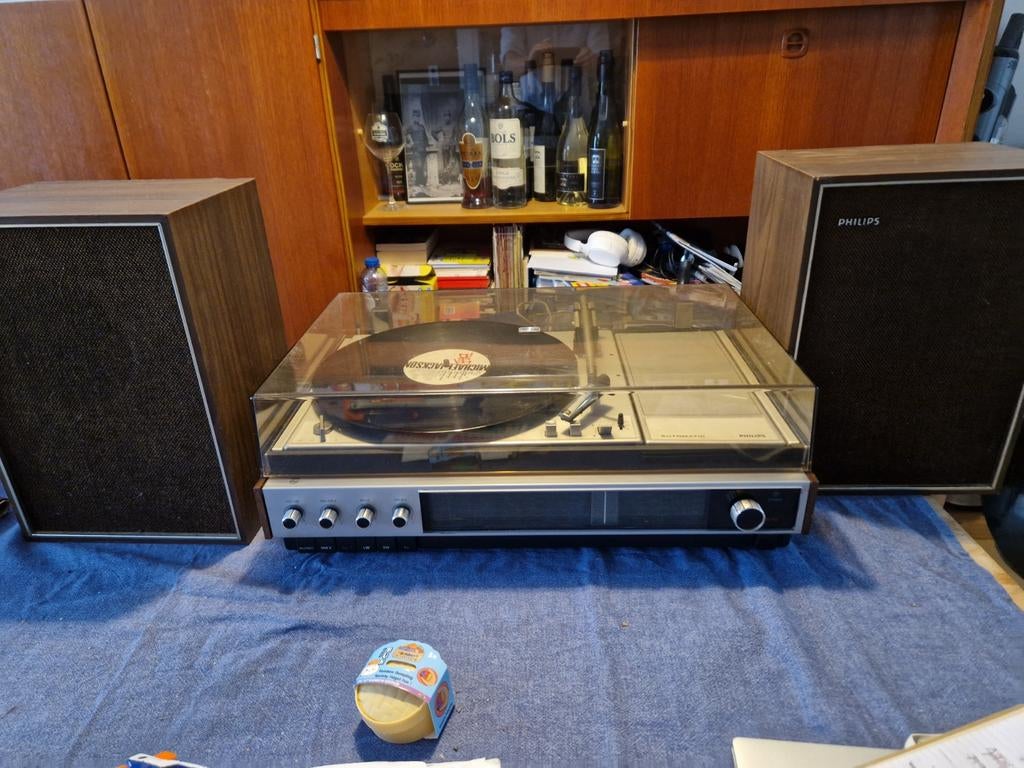 Philips 814 Radio en platenspeler, in goede staat, Ophalen, Philips
