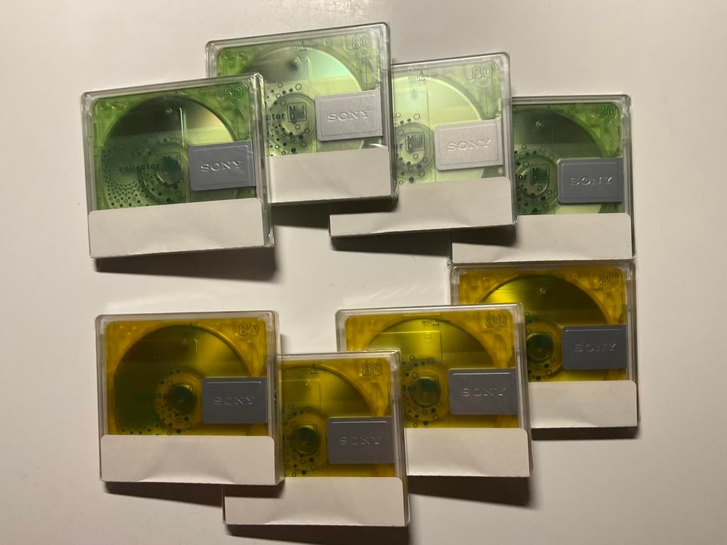 Minidisc’s. SONY COLLECTOR 8x nieuw in verpakking 80 minuten, Ophalen of Verzenden
