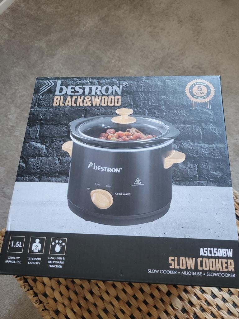 Slowcooker Bestron 1.5 liter nieuw, Witgoed en Apparatuur, Slowcookers, Ophalen, Nieuw