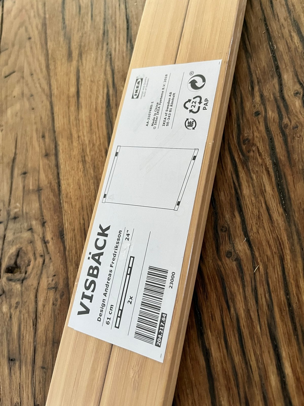 IKEA VISBÄCK Posterhanger 61 cm bamboe, Ophalen, Hout, Nieuw, Scandinavisch