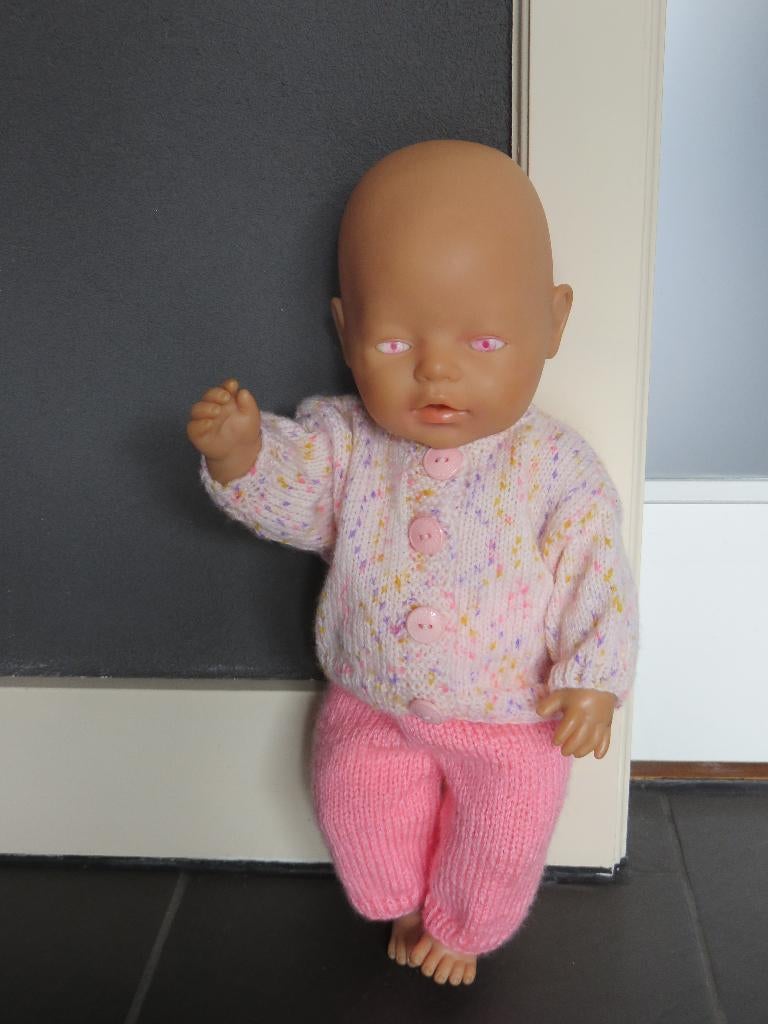 Baby born pop met gebreide kleding 41cm groot, Ophalen of Verzenden, Gebruikt, Babypop