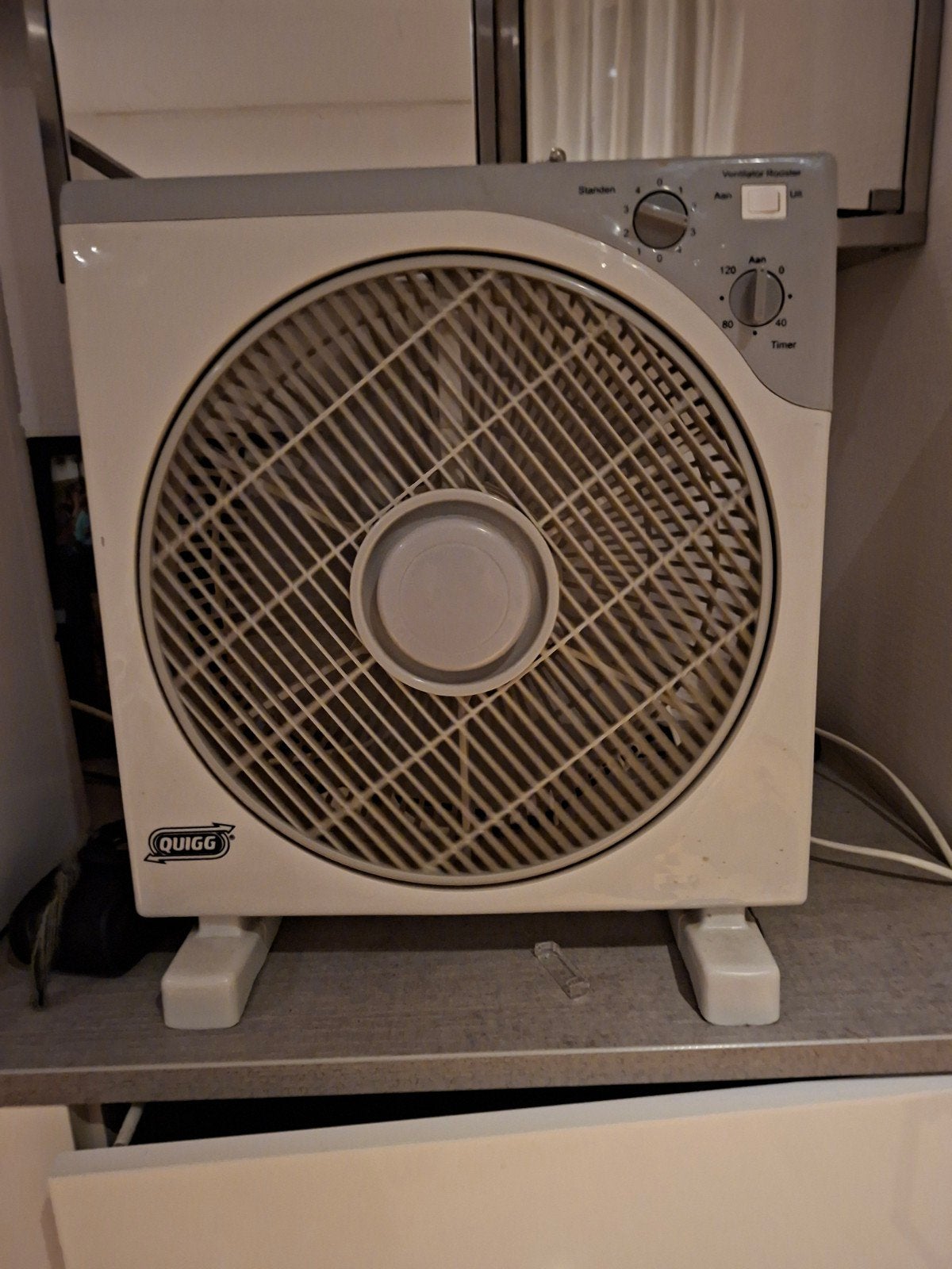 Quigg Tafelventilator met Timer - Compact en Krachtig, Ophalen