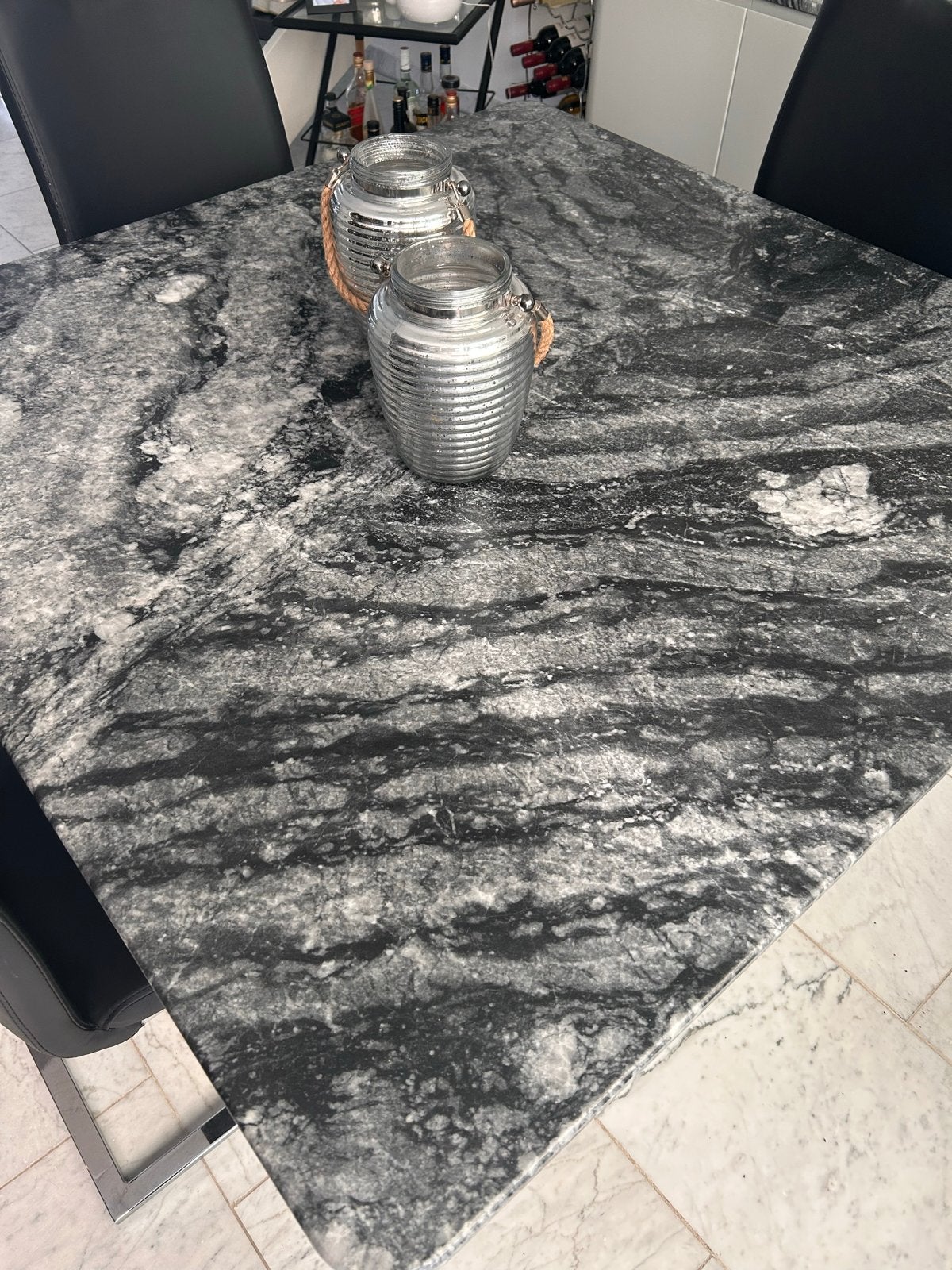 Keukentafel met echt marmer blad MOET WEG, Huis en Inrichting, Tafels | Eettafels, Ophalen, Overige materialen, Gebruikt, 100 tot 150 cm