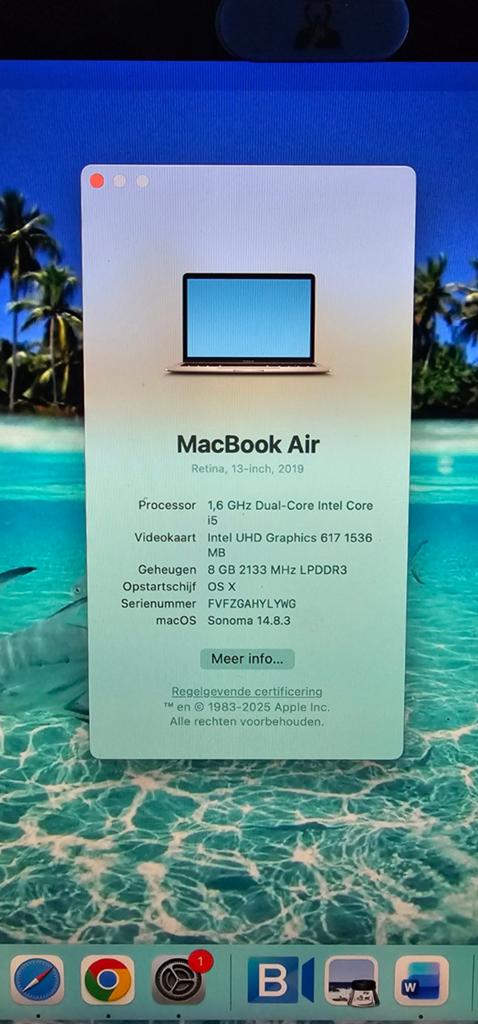 Appel Mac book air Rentina, Computers en Software, Apple Macbooks, Zo goed als nieuw, MacBook Air, 13 inch, Minder dan 2 Ghz, Ophalen