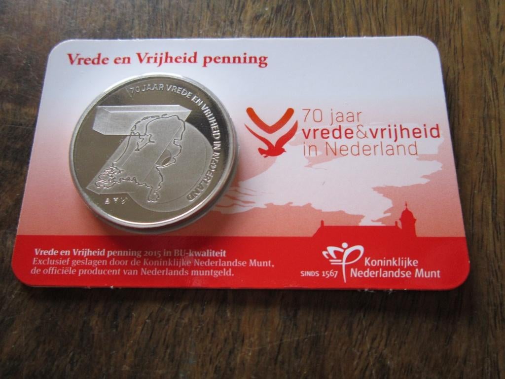 Vrede en Vrijheid penning in Coincard KNM, Verzenden, Koningin Beatrix, Euro's