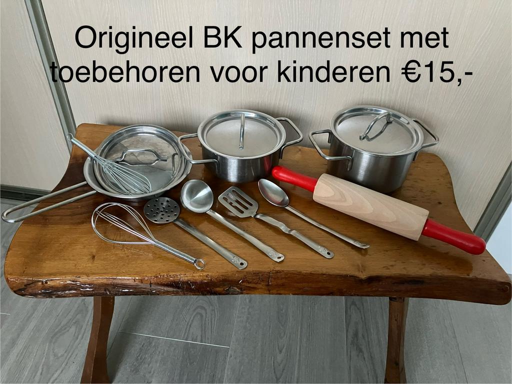 BK Junior pannenset met keukengerei, Ophalen of Verzenden, Gebruikt