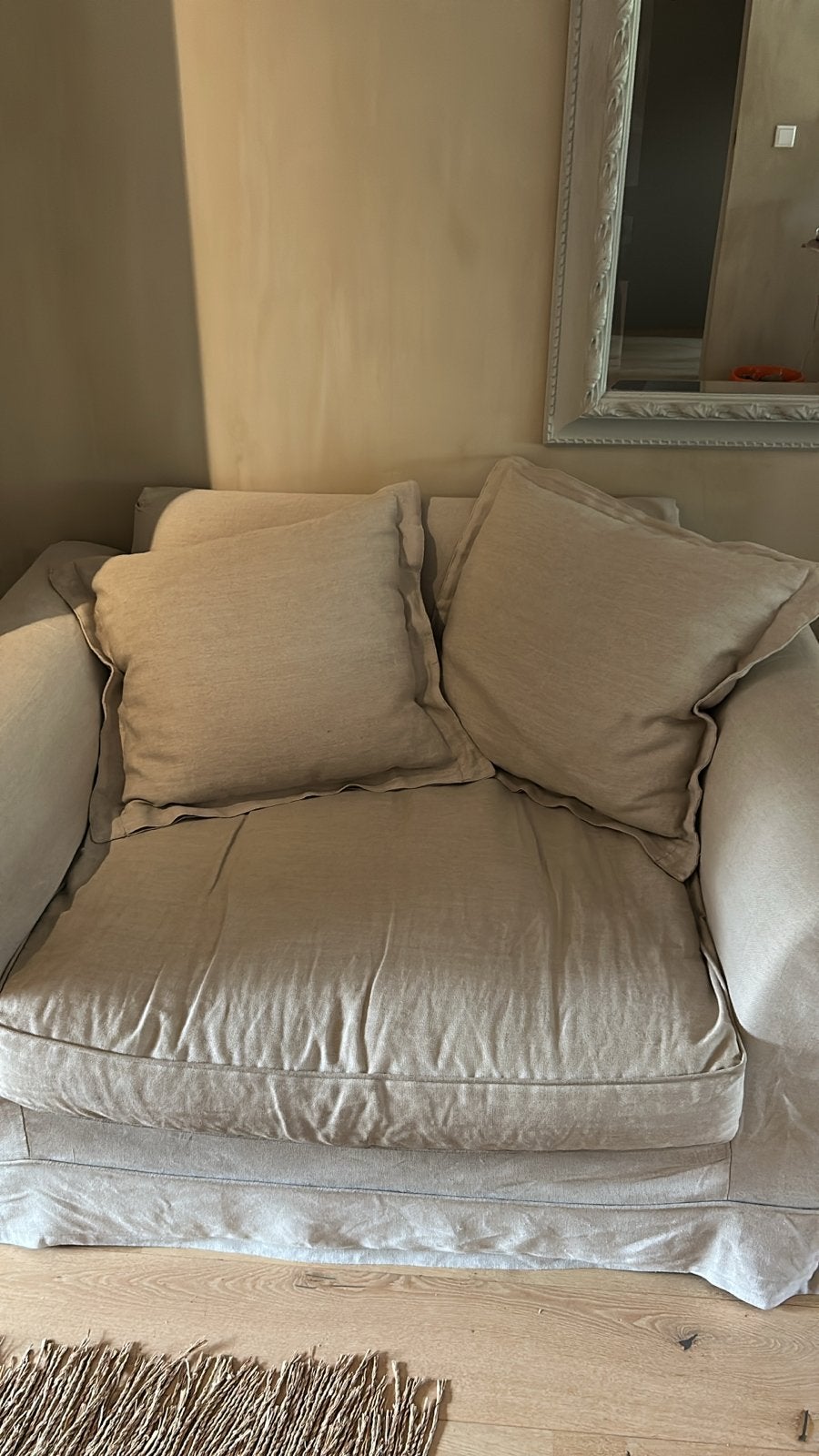Riviera Maison Loveseat - Comfortabel en Stijlvol, Tweepersoons, 75 tot 100 cm, Ophalen of Verzenden, Zo goed als nieuw