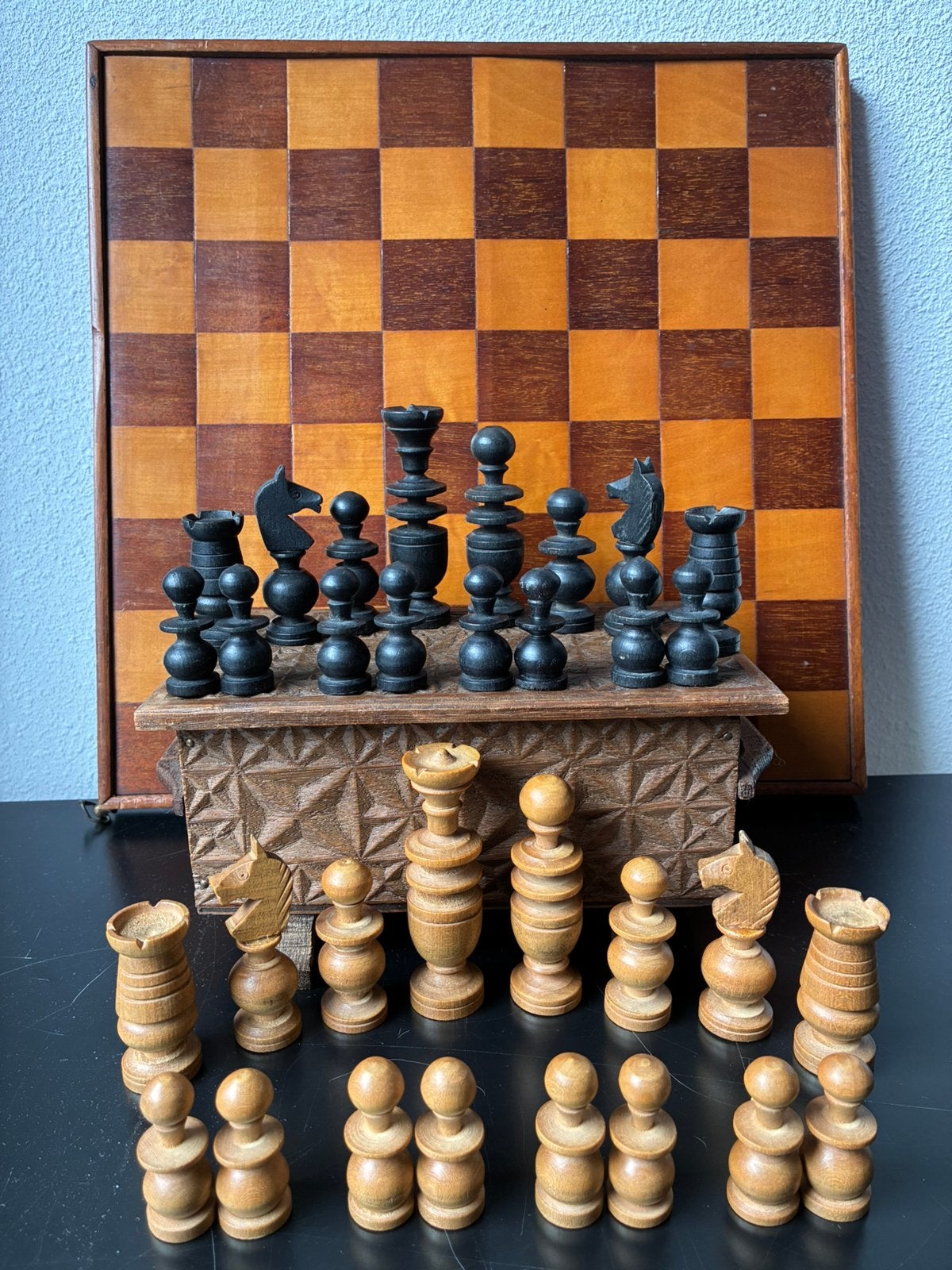 Oude Regency schaakset (34/34 KH 87 mm)., Ophalen of Verzenden, Gebruikt