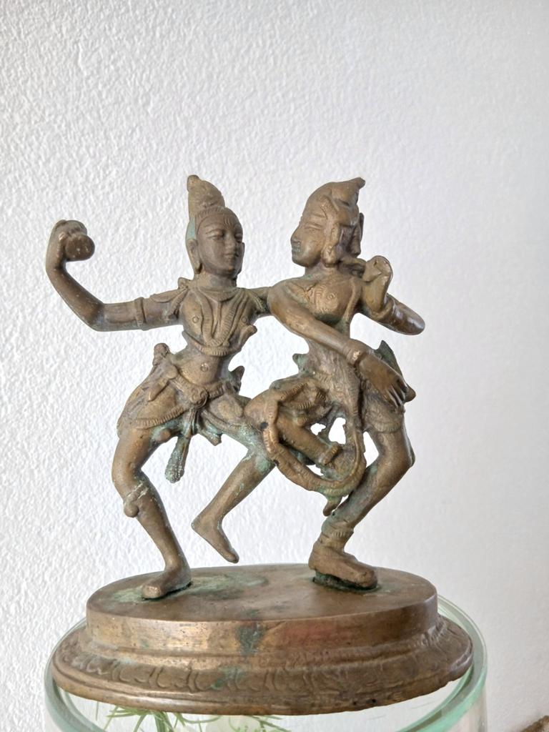 Messing ? India ?Aziatisch Beeldje Shiva en Parvati Hindoe, Ophalen of Verzenden