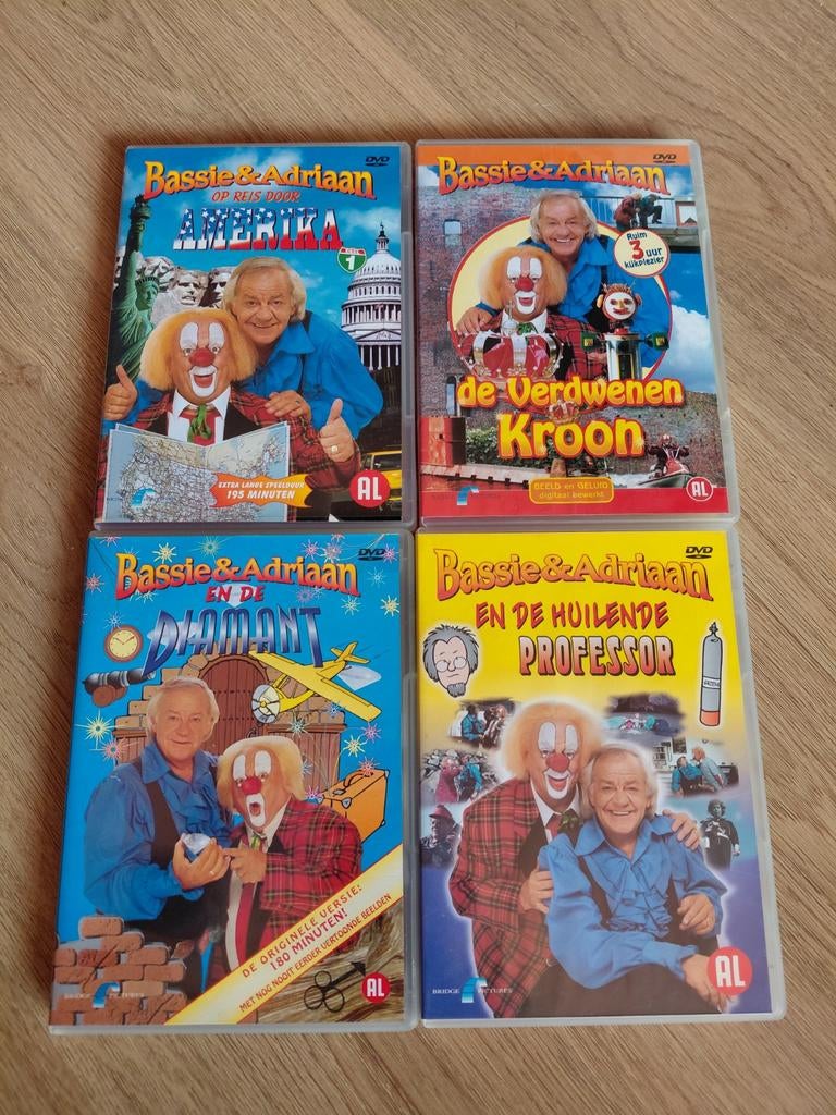 Bassie en Adriaan 4 dvd's., Alle leeftijden, Ophalen of Verzenden, Zo goed als nieuw