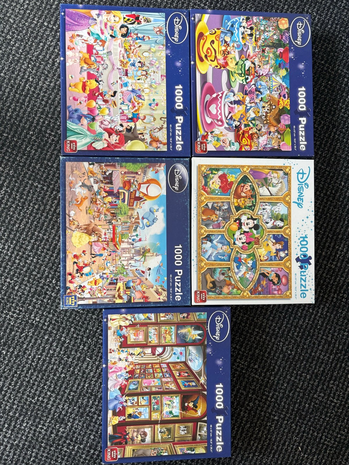 5 Disney King 1000 Stukjes Legpuzzels, Ophalen of Verzenden, 500 t/m 1500 stukjes, Zo goed als nieuw, Legpuzzel