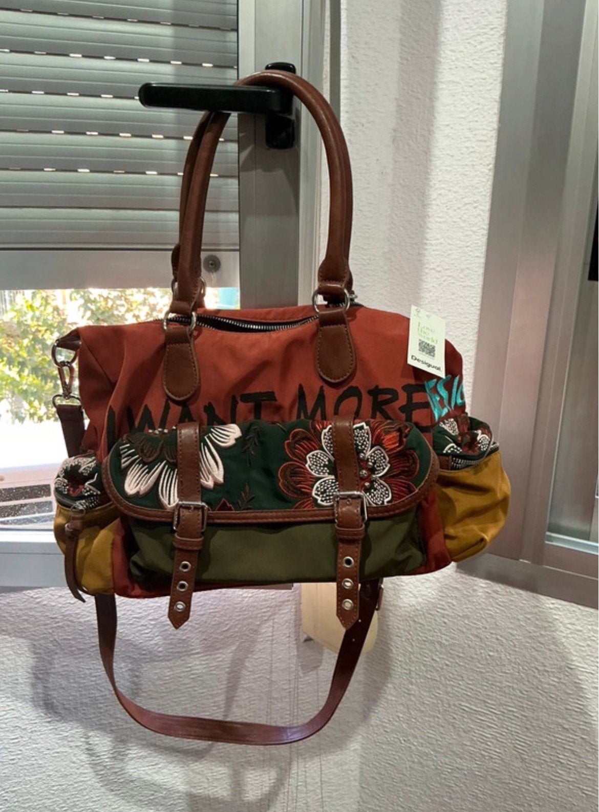 Desigual Handtas met Bloemenprint en Schouderband, Ophalen of Verzenden, Zo goed als nieuw, Overige kleuren, Handtas