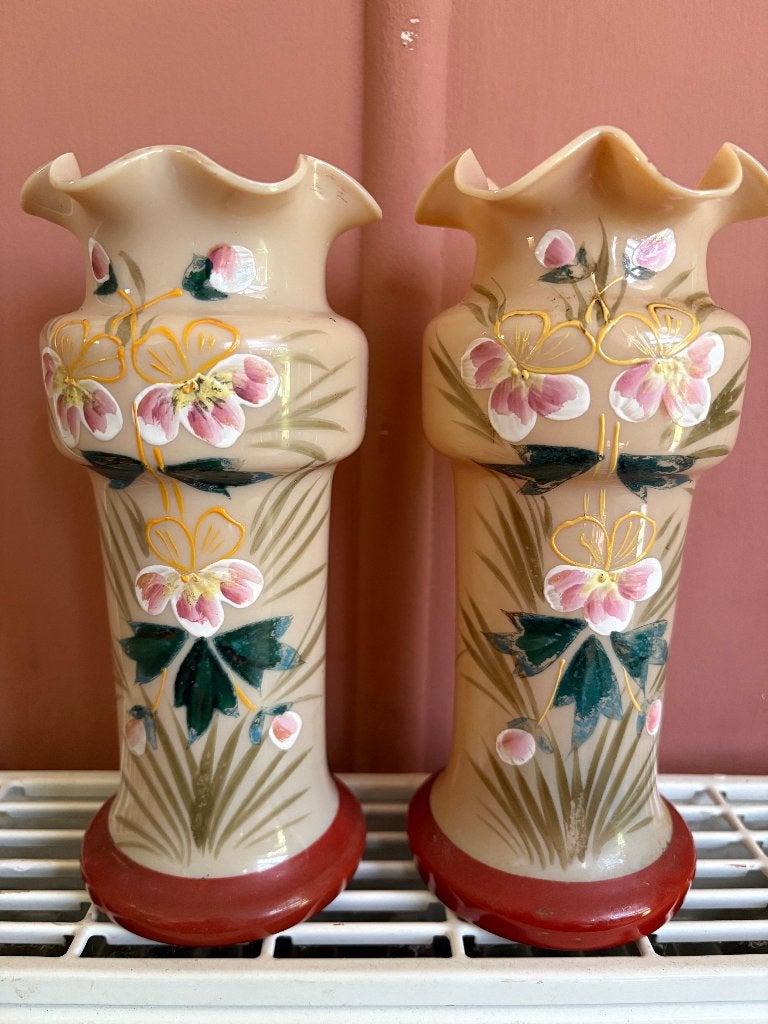 Set Frans Antieke Art-Nouveau Vaasjes., Antiek en Kunst, Antiek | Vazen, Ophalen of Verzenden