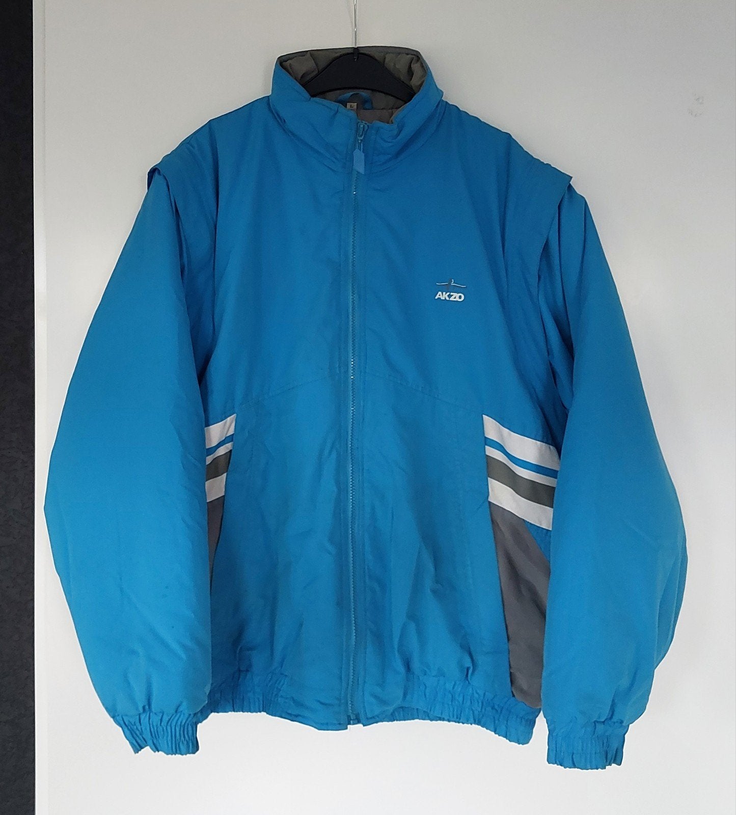 Zeldzame Vintage Akzo Jas maat L, Ophalen of Verzenden, Maat 52/54 (L), Blauw, AKZO