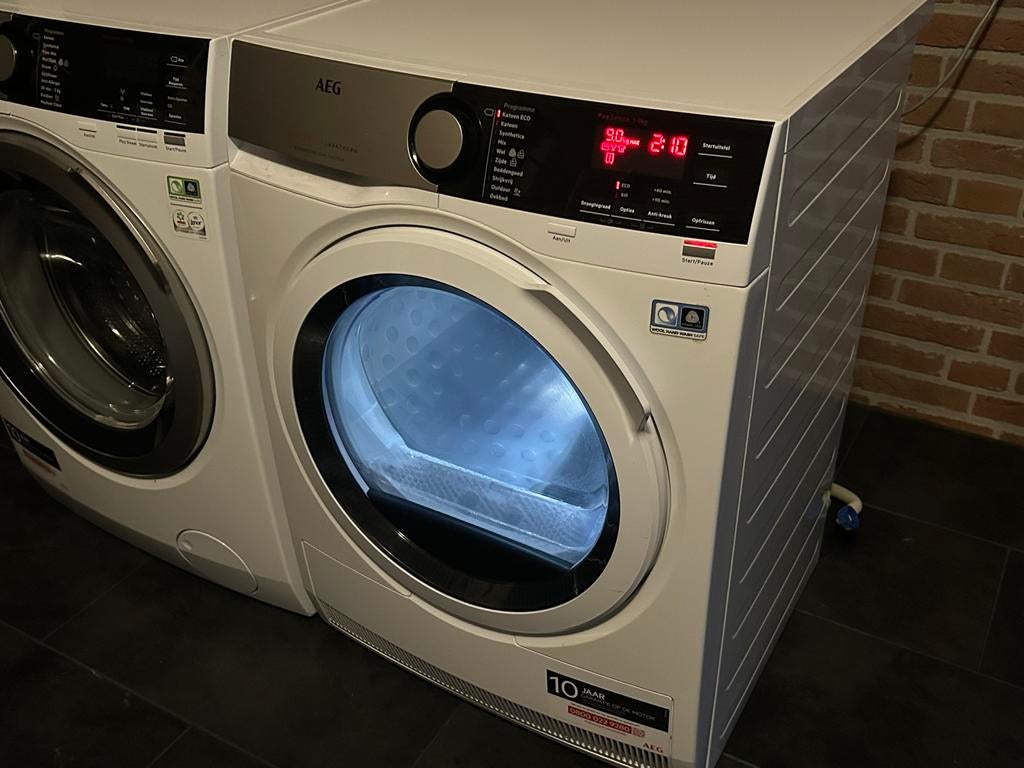 AEG T8DE95EW Lavatherm Warmtepompdroger 9kg, Witgoed en Apparatuur, Wasdrogers, Ophalen, 8 tot 10 kg, Zo goed als nieuw, 85 tot 90 cm