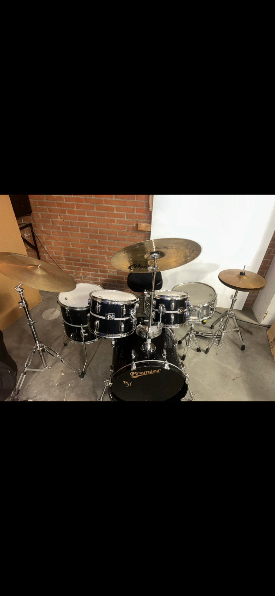 Premier drumstel met bekkens en accessoires, Ophalen of Verzenden, Gebruikt, Premier