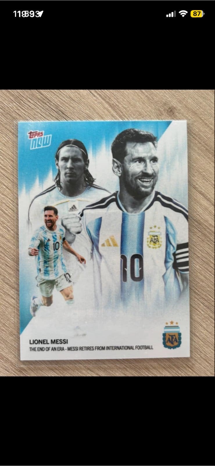 Topps Now Lionel Messi - The End of an Era, Ophalen of Verzenden, Zo goed als nieuw, Buitenlandse clubs, Spelerskaart