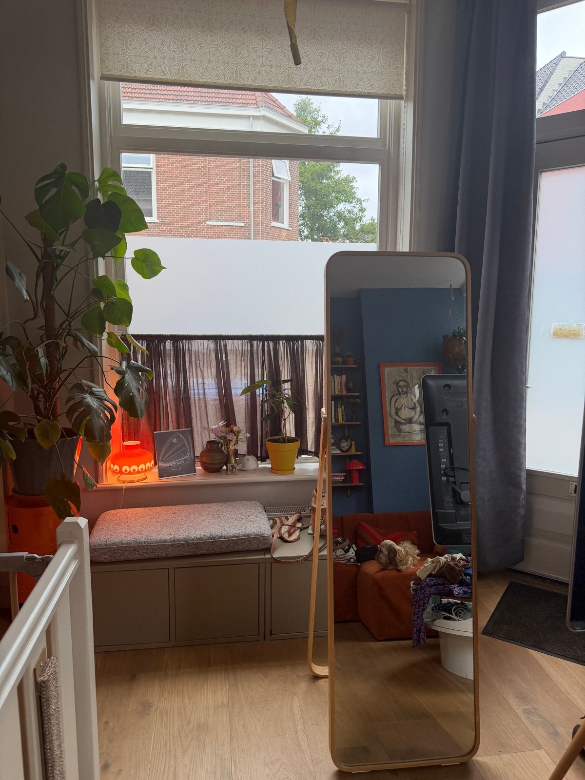 IKEA Ikornnes spiegel - Staande spiegel, Ophalen, Gebruikt, 150 tot 200 cm, Rechthoekig