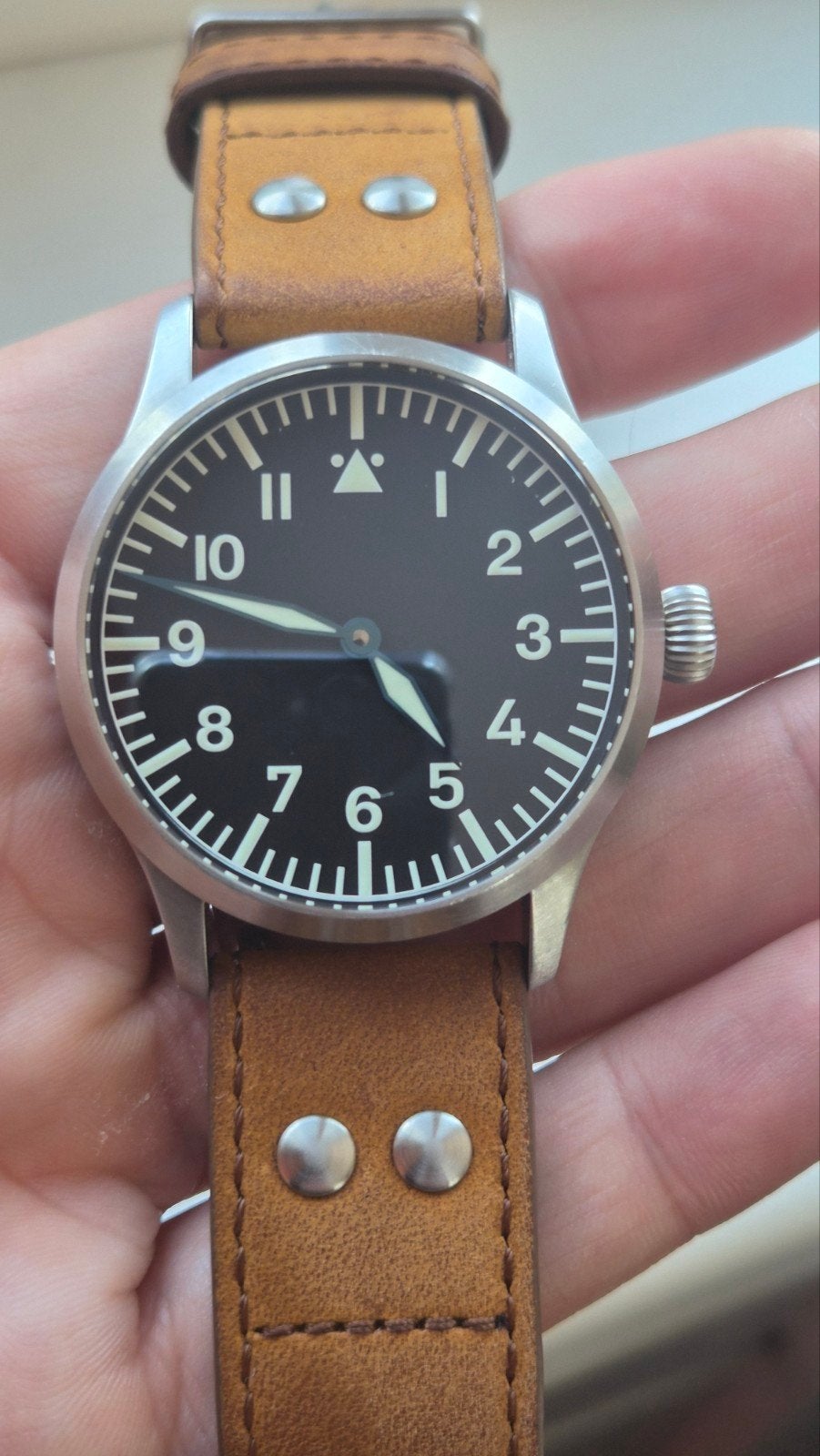 Stowa Flieger met 6498 uurwerk, Ophalen of Verzenden, Zo goed als nieuw, Leer, Overige merken
