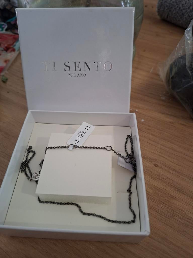 Ti Sento Milano Ketting - Zwart, Verstelbaar, Zwart, Ophalen of Verzenden, Zo goed als nieuw