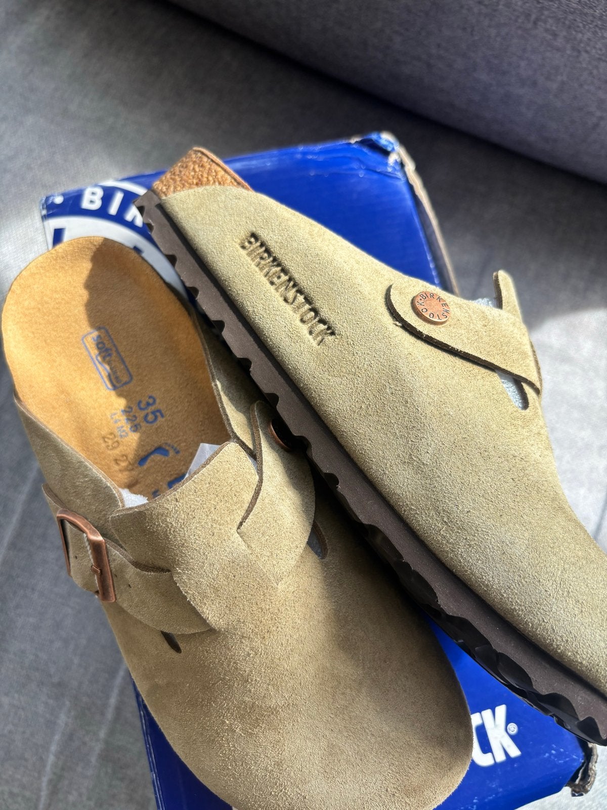 Nieuwe Birkenstock Boston BS Taupe - Maat 35, Overige kleuren, Instappers, Nieuw, Ophalen of Verzenden