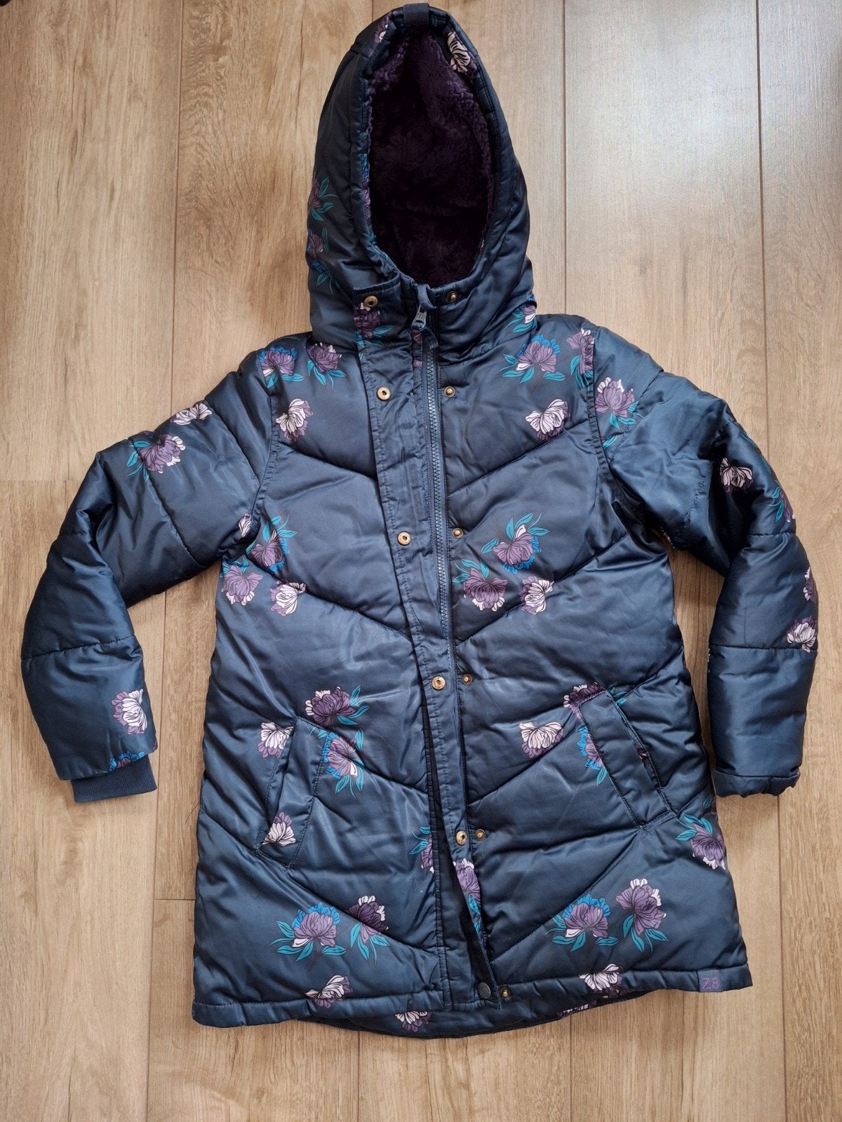 Warme winterjas meisje z8 maat 128 134, Gebruikt, Meisje, Z8, Ophalen of Verzenden